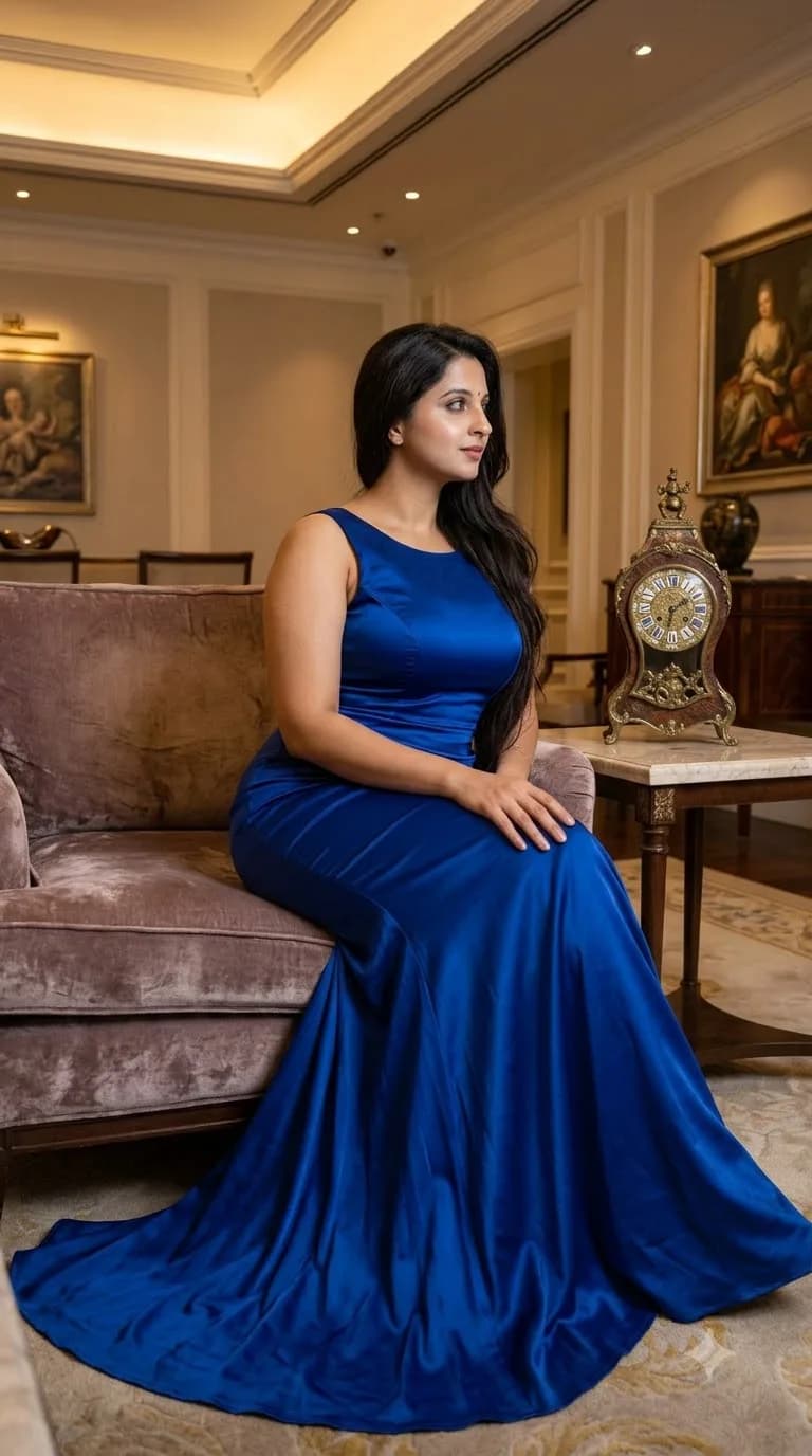 Indian Girl Sleeveless Gown AI Prompt