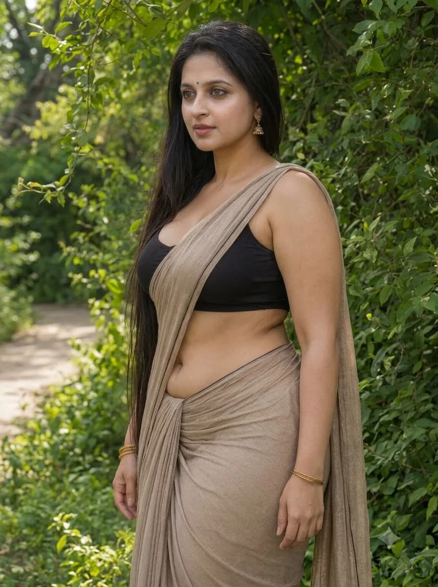 Same Saree Side Pose Different Angle Image Prompt