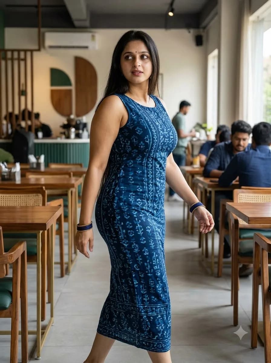 Modern Indian Girl Sleeveless Tight Outfit Prompt