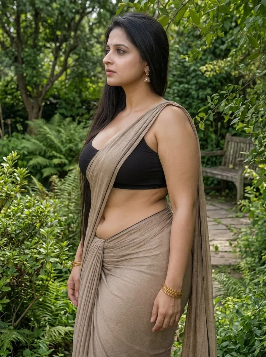 Same Saree Side Pose Different Angle Image Prompt